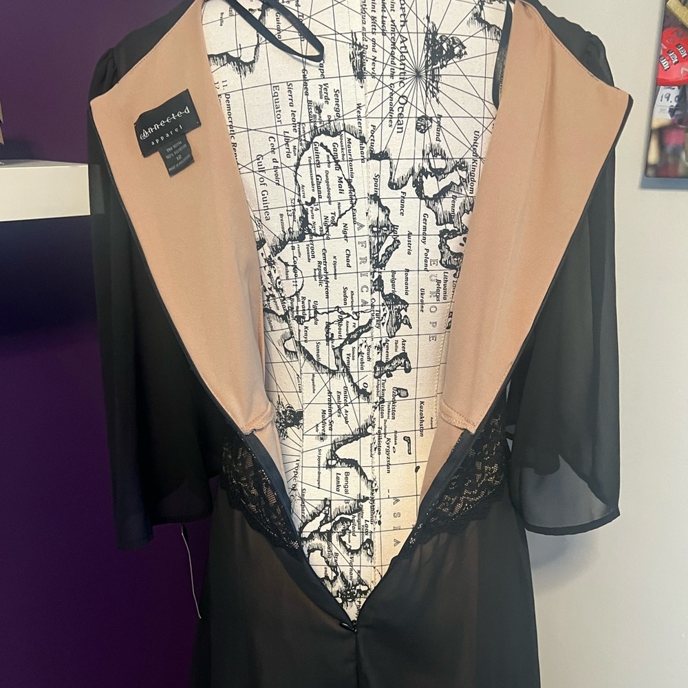 Connected Apparel Sheer Sleeve Dress NWT - Picture 9 of 10